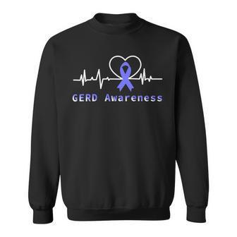 Gerd Awareness Heartbeat Periwinkle Blue Ribbon Gastroesophageal Reflux Disease Gerd Awareness Sweatshirt | Favorety AU