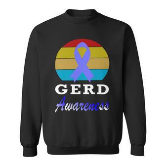 Gerd Awareness Vintage Periwinkle Blue Ribbon Gastroesophageal Reflux Disease Gerd Awareness Sweatshirt | Favorety CA