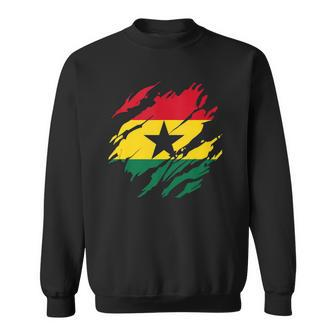 Ghanaian Flag Ghana Torn Print Sweatshirt | Mazezy