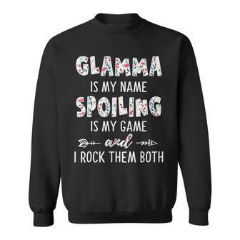 Glamma Grandma Gift Glamma Is My Name Spoiling Is My Game Sweatshirt - Seseable