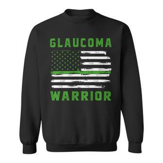 Glaucoma Warrior Usa Flag United States Flag Green Ribbon Glaucoma Glaucoma Awareness Sweatshirt | Favorety AU