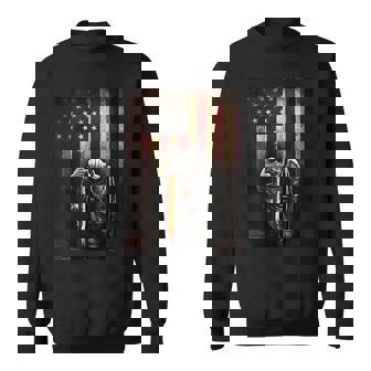 God Jesus Christian American Flag Knight Templar Patriotic Sweatshirt - Thegiftio UK