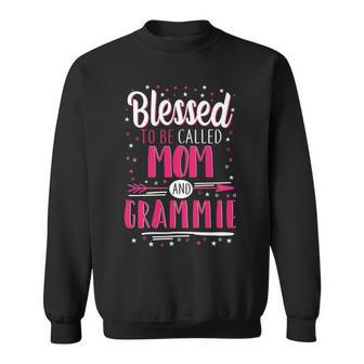 Grammie Grandma Gift Blessed To Be Called Mom And Grammie Sweatshirt - Seseable
