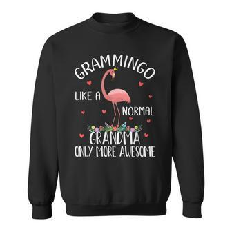 Grammingo Like A Normal Grandma Only More Awesome Flamingo V2 Sweatshirt - Thegiftio UK
