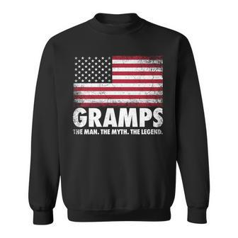 Gramps The Man Myth Legend Fathers Day 4Th Of July Grandpa Sweatshirt - Seseable