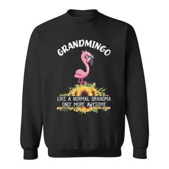 Grandmingo Like Anormal Grandma Only Awesome Floral Flamingo Sweatshirt - Thegiftio UK