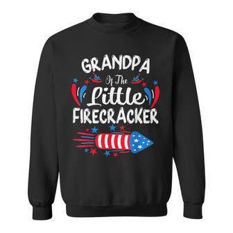 Grandpa Of The Little Firecracker 4Th Of July Birthday Party Sweatshirt - Seseable