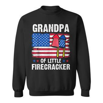 Grandpa Of The Little Firecracker 4Th Of July Grandfather Sweatshirt - Seseable