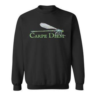 Green Dragonfly - Carpe Diem - Double Sided Sweatshirt - Thegiftio UK