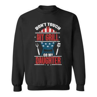 Grill Usa Flag 4Th Of July Patriotic Barbeque Dad Daddy Sweatshirt - Seseable