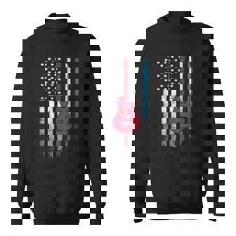 Guitar Music Musician 4Th Of July American Flag Usa America Sweatshirt - Thegiftio