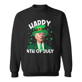 Happy 4Th Of July Biden Leprechaun Shamrock St Patricks Day Sweatshirt | Mazezy