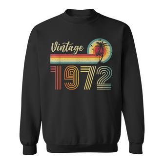 Happy 50Th Birthday Decorations For Women Men Vintage 1972 Sweatshirt - Seseable