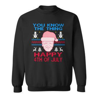 Happy Christmas Biden 4Th Of July Funny Christmas Ugly Sweatshirt - Thegiftio