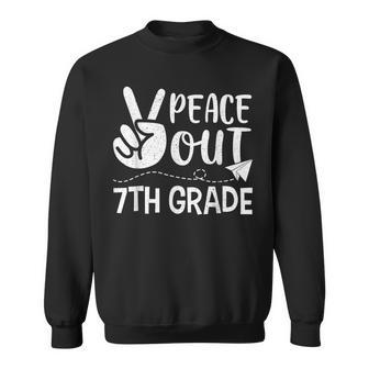 Happy Last Day Of School Retro Peace Out 7Th Grade Sweatshirt | Mazezy