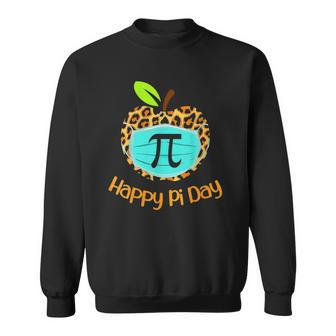 Happy Pi Day Love Math Teacher Leopard Pi Mask Sweatshirt | Mazezy