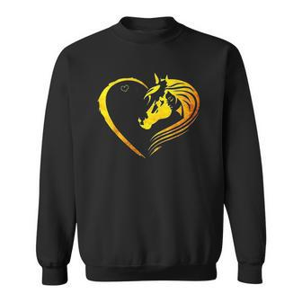 Heart Horse Lovers Cute Equestrian Riding Lover Sweatshirt | Mazezy