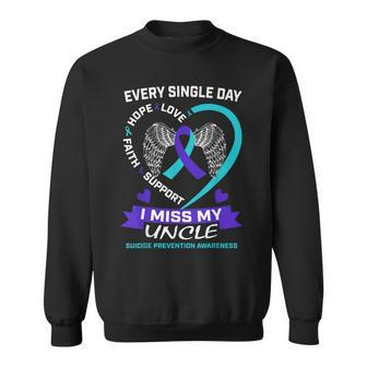 Heart Teal Purple Miss My Uncle Suicide Awareness Prevention Sweatshirt - Thegiftio UK
