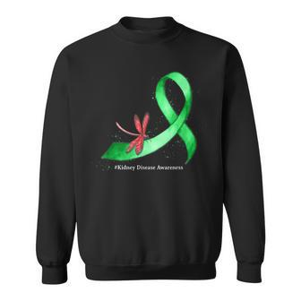 Hippie Dragonfly Green Ribbon Kidney Disease Awareness Sweatshirt - Seseable