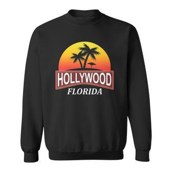 Hollywood Florida Beach Vacation Palm Tree Sweatshirt | Mazezy