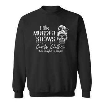 Horror True Crime Skull Cute Antisocial Goth Aesthetic Sweatshirt | Mazezy