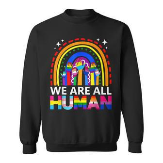 Human Lgbt Flag Gay Pride Month Transgender Rainbow Lesbian  Sweatshirt
