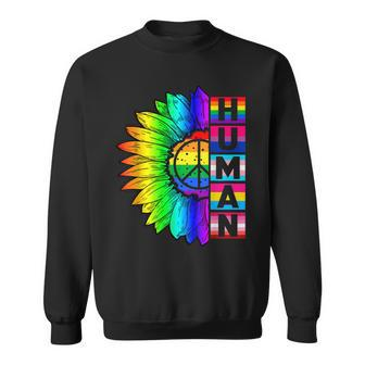 Human Sunflower Lgbt Flag Gay Pride Month Proud Lgbtq V3 Sweatshirt - Seseable
