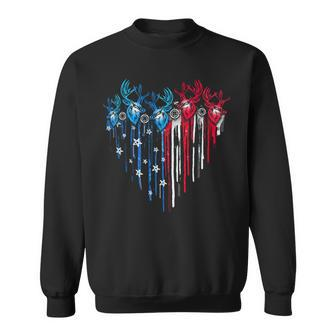 Hunting America Heart Flag Sweatshirt - Monsterry