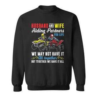 Husband & Wife Riding Partners For Life 4 Wheeler Quad Bike Sweatshirt | Mazezy