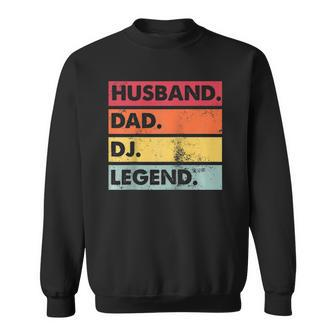 Husband Dad Dj Legend Funny Dj Disc Jockey Music Player Raglan Baseball Tee Sweatshirt | Mazezy