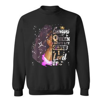 I Dont Get Older I Level Up Gemini Black Queen Sweatshirt - Thegiftio UK