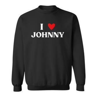 I Heart Johnny Red Heart Sweatshirt | Mazezy