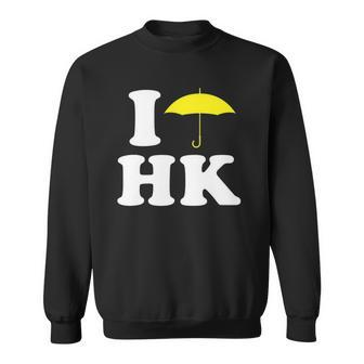 I Love Hk Yellow Umbrella Hong Kong Movement Sweatshirt | Mazezy
