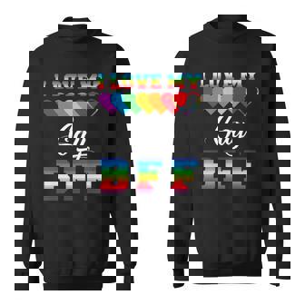 I Love My Gay Bff Rainbow Lgbt Pride Proud Lgbt Friend Ally Sweatshirt | Mazezy
