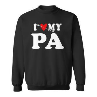 I Love My Pa With Heart Fathers Day Wear For Kid Boy Girl Sweatshirt