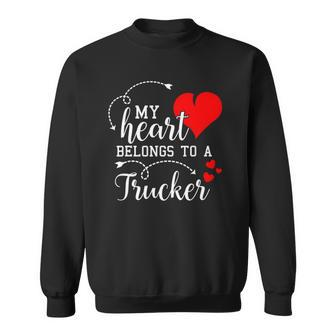 I Love My Trucker Husband Wife Gifts Valentines Day Sweatshirt | Mazezy
