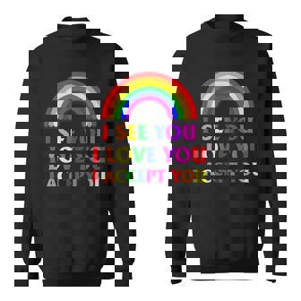 I See I Love You I Accept You - Lgbtq Ally Gay Pride Sweatshirt | Seseable CA