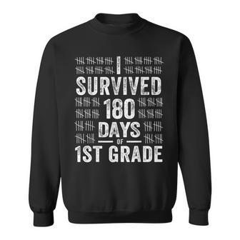 I Survived 180 Days Of 1St Grade Last Day Of School Teacher Sweatshirt - Thegiftio UK