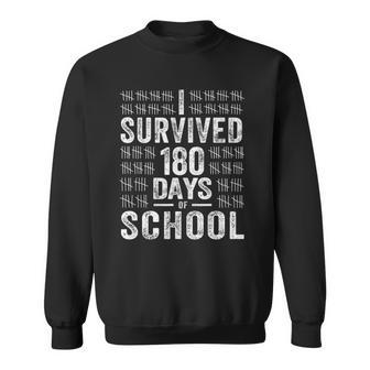 I Survived 180 Days Of School Last Day Of School Teacher Sweatshirt | Mazezy