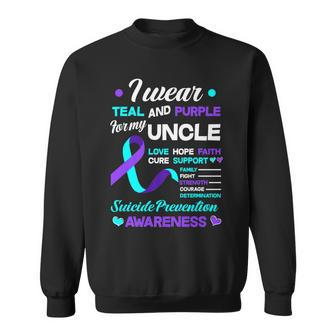 I Wear Teal & Purple For My Uncle Suicide Prevention Sweatshirt - Thegiftio UK