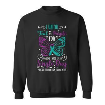 I Wear Teal And Purple Suicide Prevention Awareness Graphic Sweatshirt - Thegiftio UK