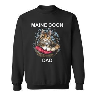 Illustration Art Of Maine Coon Cat For Mens Dad Daddy Father Sweatshirt | Mazezy