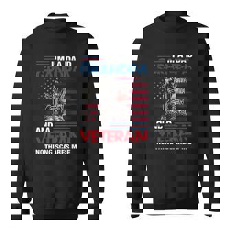 Im A Dad Grandpa And A Veteran Nothing Scares Me Funny Sweatshirt | Mazezy