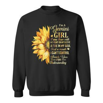 Im A Gemini Girl Sunflower Birthday Sweatshirt - Seseable