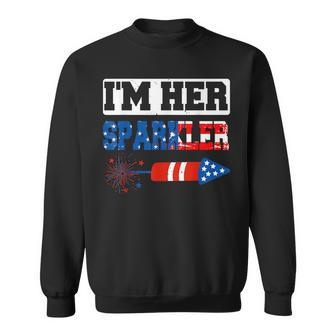 Im Her Sparkler 4Th Of July American Pride Matching Couple Sweatshirt - Seseable