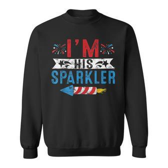 Im His Sparkler 4Th July His And Hers Matching Couples Sweatshirt - Seseable