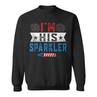 Im His Sparkler Cute 4Th Of July Matching Couple For Her Sweatshirt - Seseable