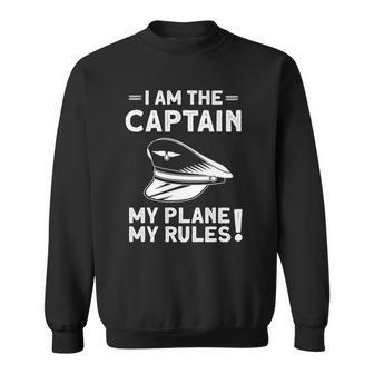 Im The Captain - Funny Airplane Pilot Aviation Sweatshirt | Mazezy