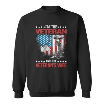 Im The Veteran And The Veterans Wife - Female Veterans Sweatshirt | Mazezy