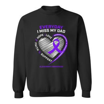 In Memory Dad Purple Alzheimers Awareness Sweatshirt | Mazezy